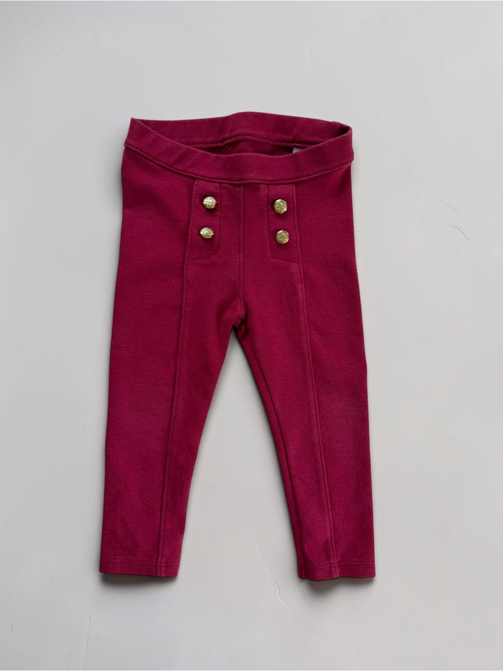 JANIE & JACK EUC Cranberry Red Ponte Style Pants Leggings